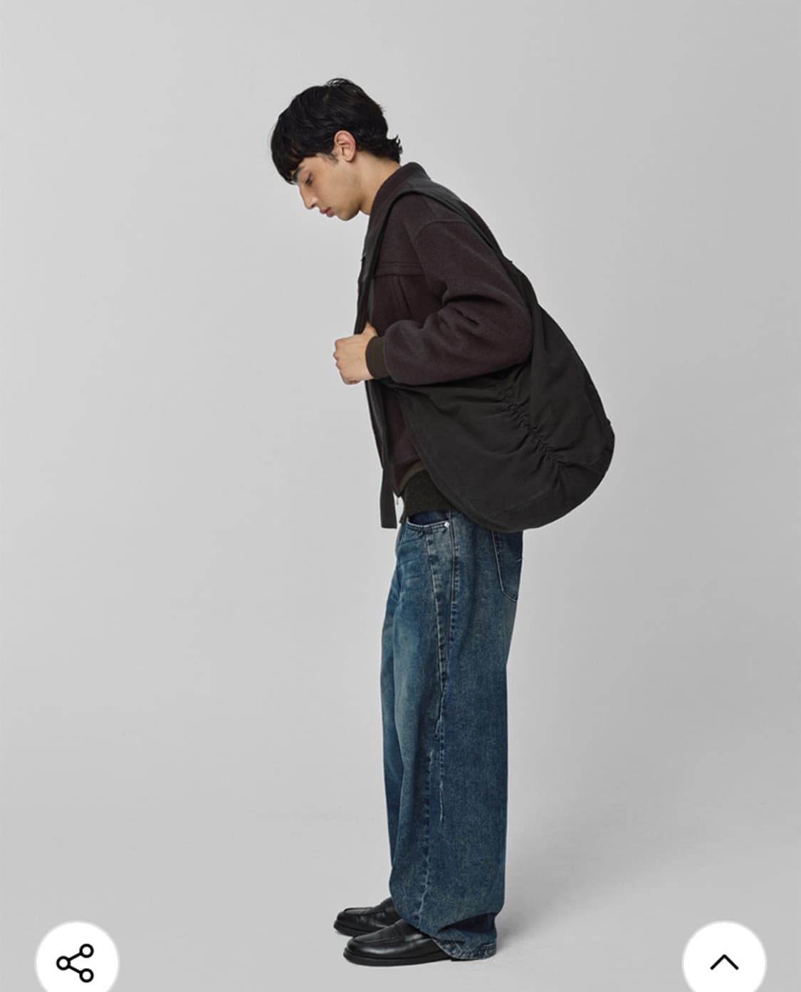 밀로아카이브 데님 로우 셔링백 [페이드 블랙] 상품이미지3