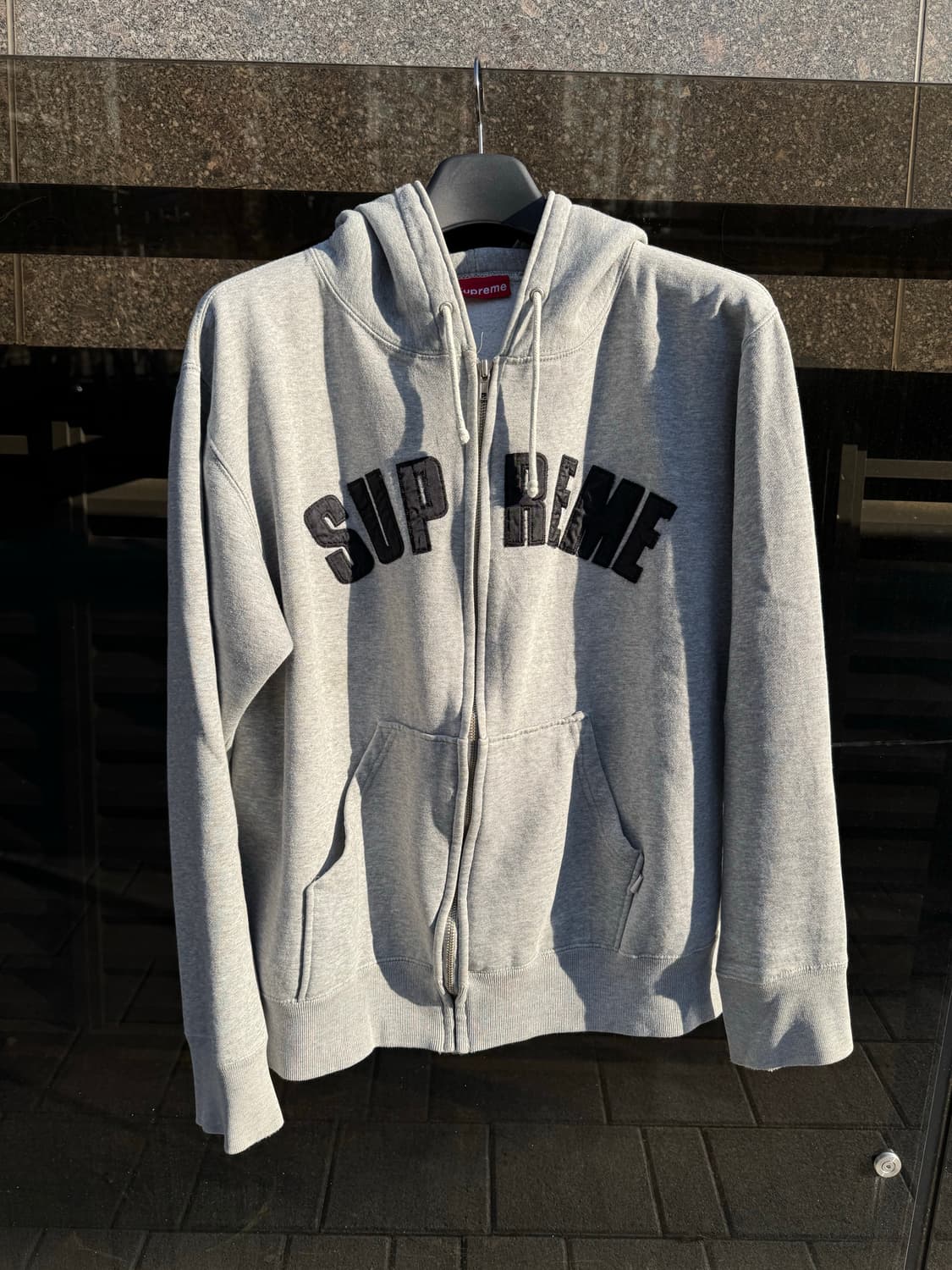 90s 슈프림 후드집업 그레이 아치로고 상품이미지2