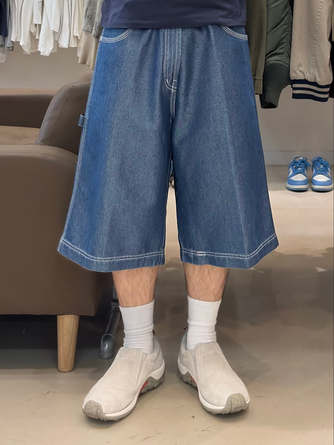 가우초 스티치 카펜터 데님 숏츠 상품이미지8