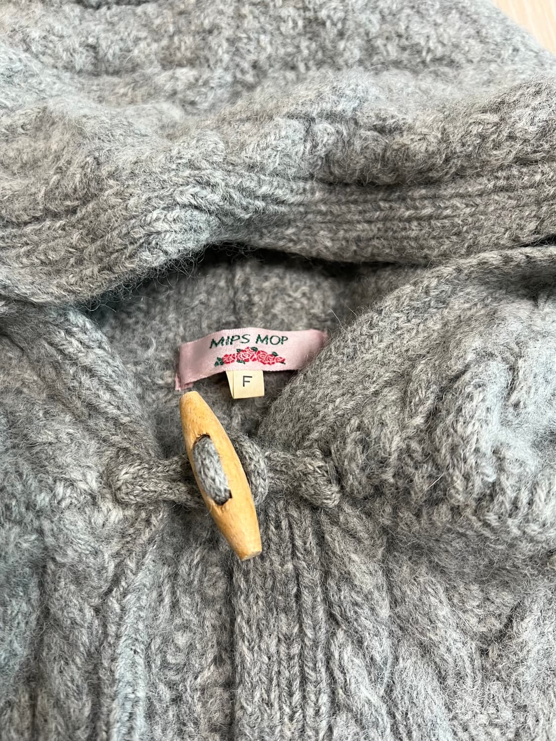 빈티지 울100 그레이 후드 가디건 상품이미지3