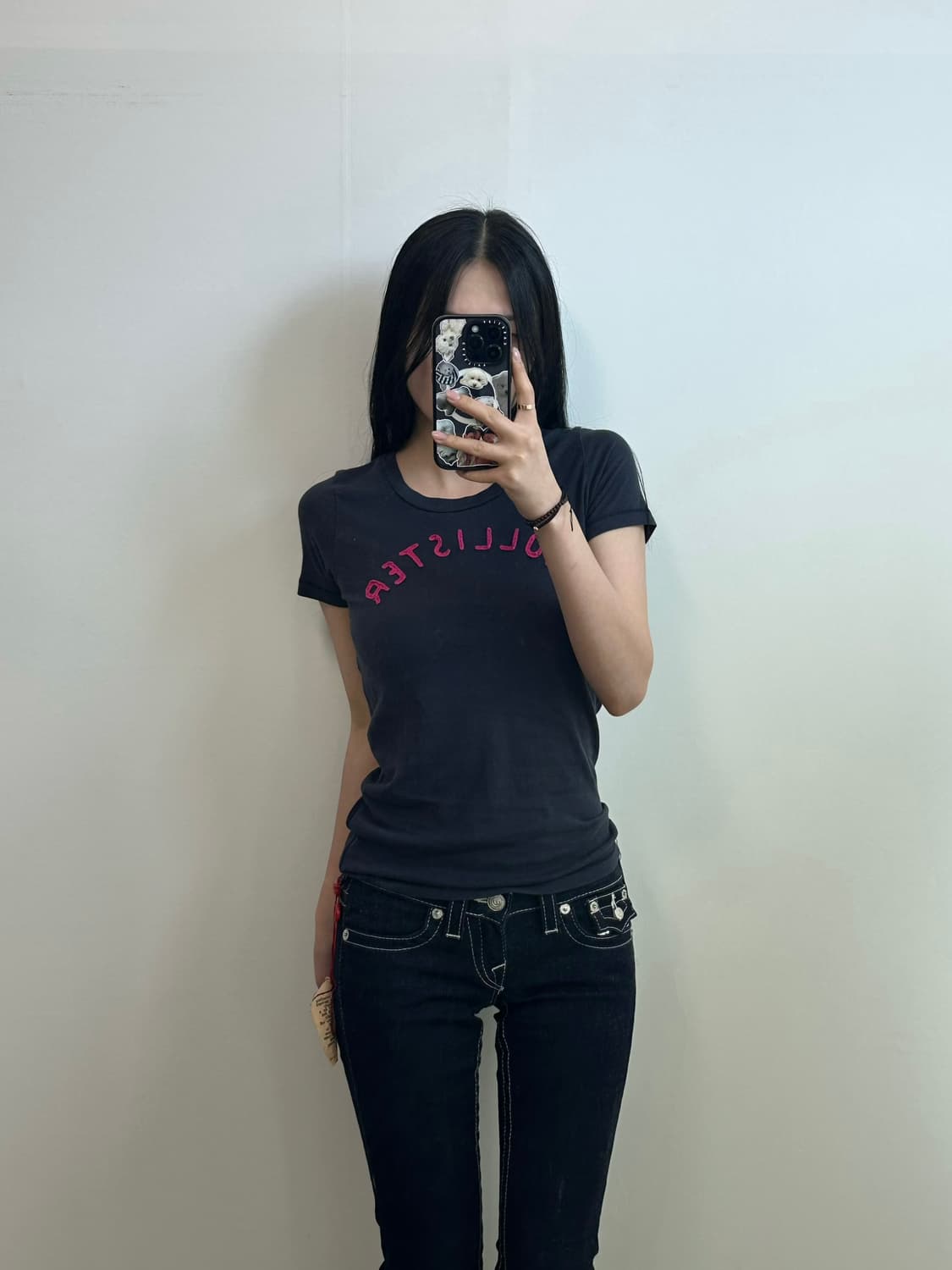 홀리스터 y2k 와투케 네이비 반팔 티셔츠 상품이미지1