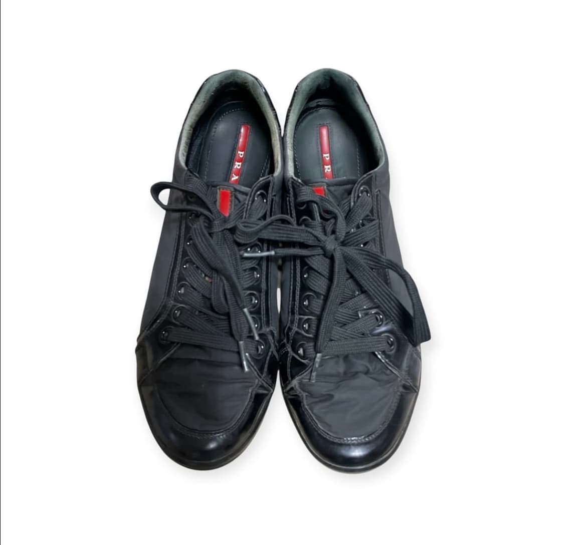 275 프라다 스포츠 레더 나일론 스니커즈 블랙 상품이미지4