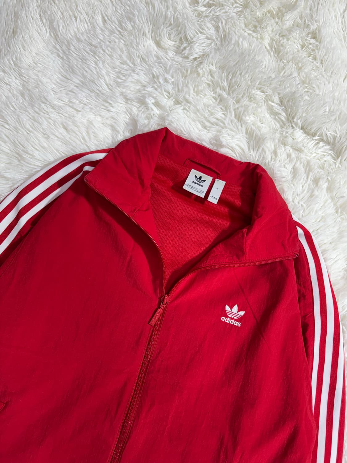아디다스 레드 삼선 바람막이  상품이미지5