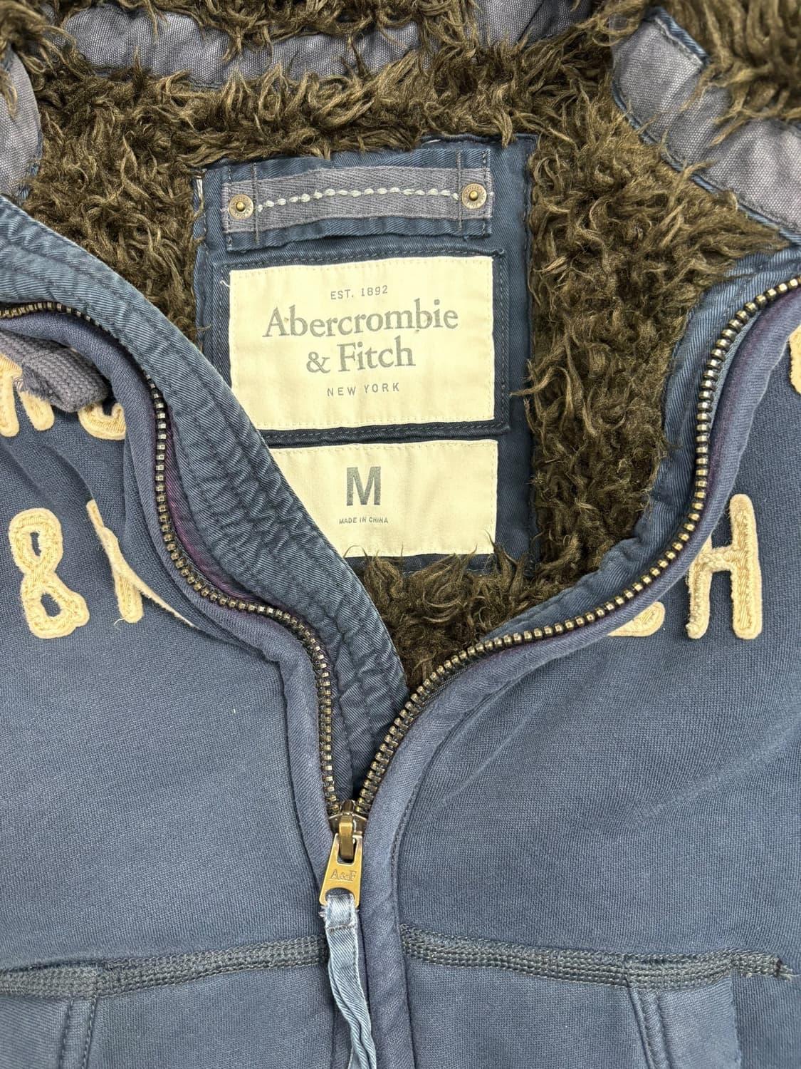 아베크롬비 퍼 후드집업 네이비 상품이미지7