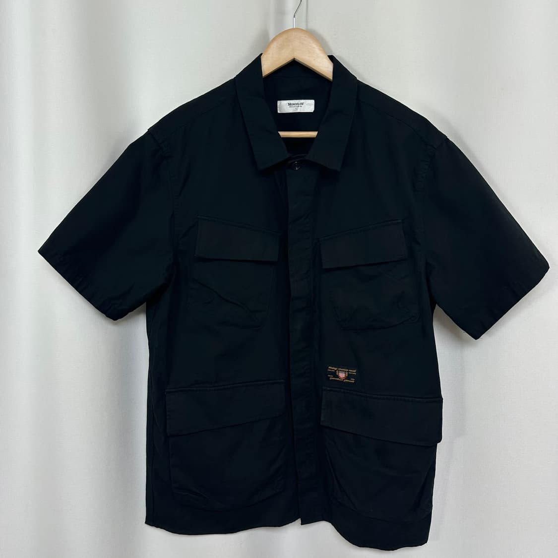  모노플로우 남자 셔츠 반팔자켓 티셔츠 검정 M 상품이미지1