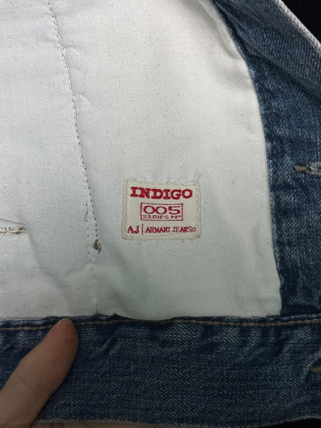 아르마니 진스 트러커 인디고 데님 청자켓 샌드 워싱 워시드 워크 자켓 M 상품이미지7