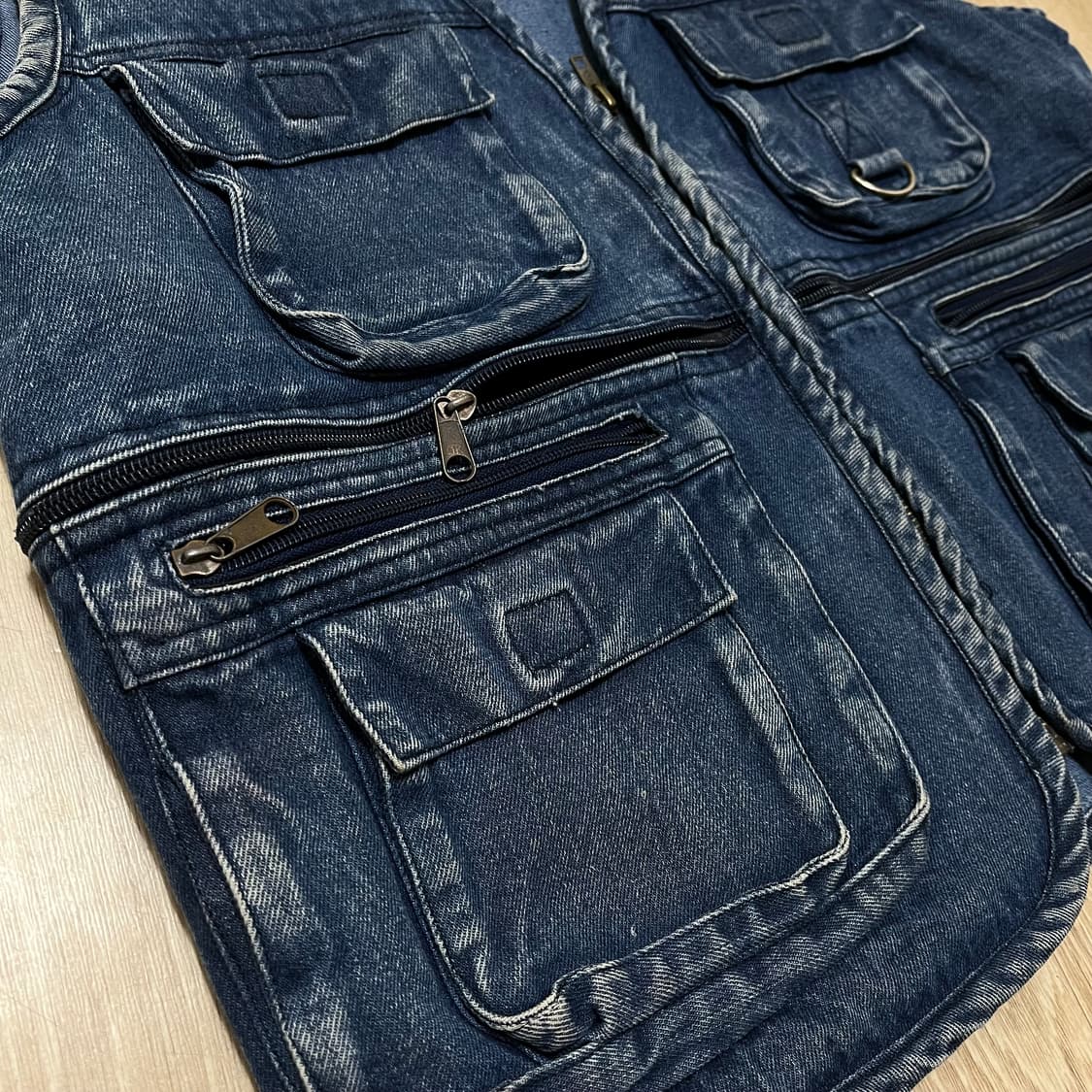 산타바바라 폴로 빈티지 멀티 포켓 데님 조끼 L/100 상품이미지7