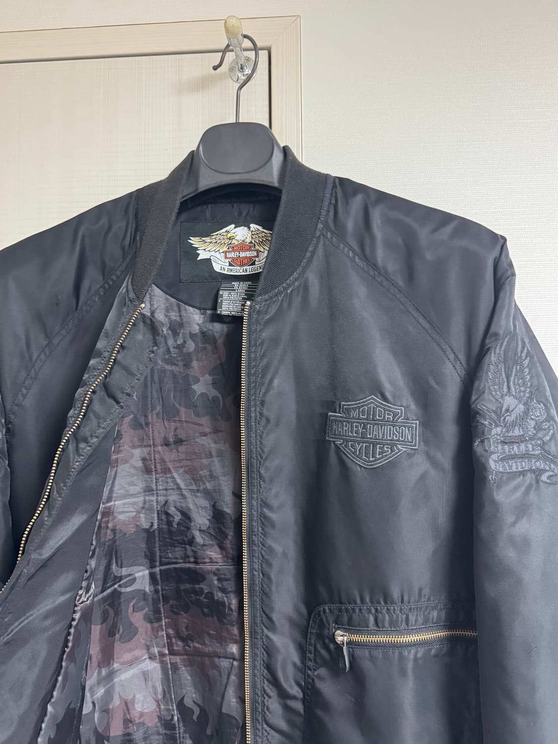 할리데이비슨 레더패치 항공점퍼 나일론자켓 L 상품이미지7