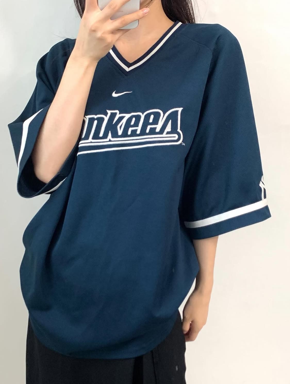 Nike 나이키 뉴욕양키스 베이스볼 네이비 져지 티셔츠 상품이미지2