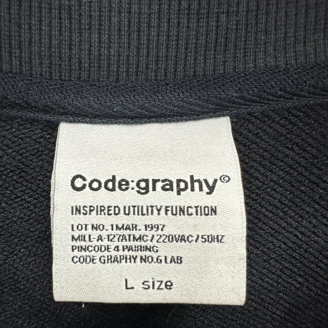 100 코드그라피 남자 루즈핏 브이넥 맨투맨 상품이미지3