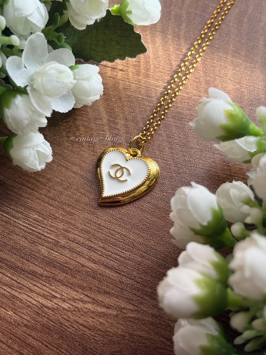 화이트) 샤넬 골드 하트 목걸이 상품이미지2