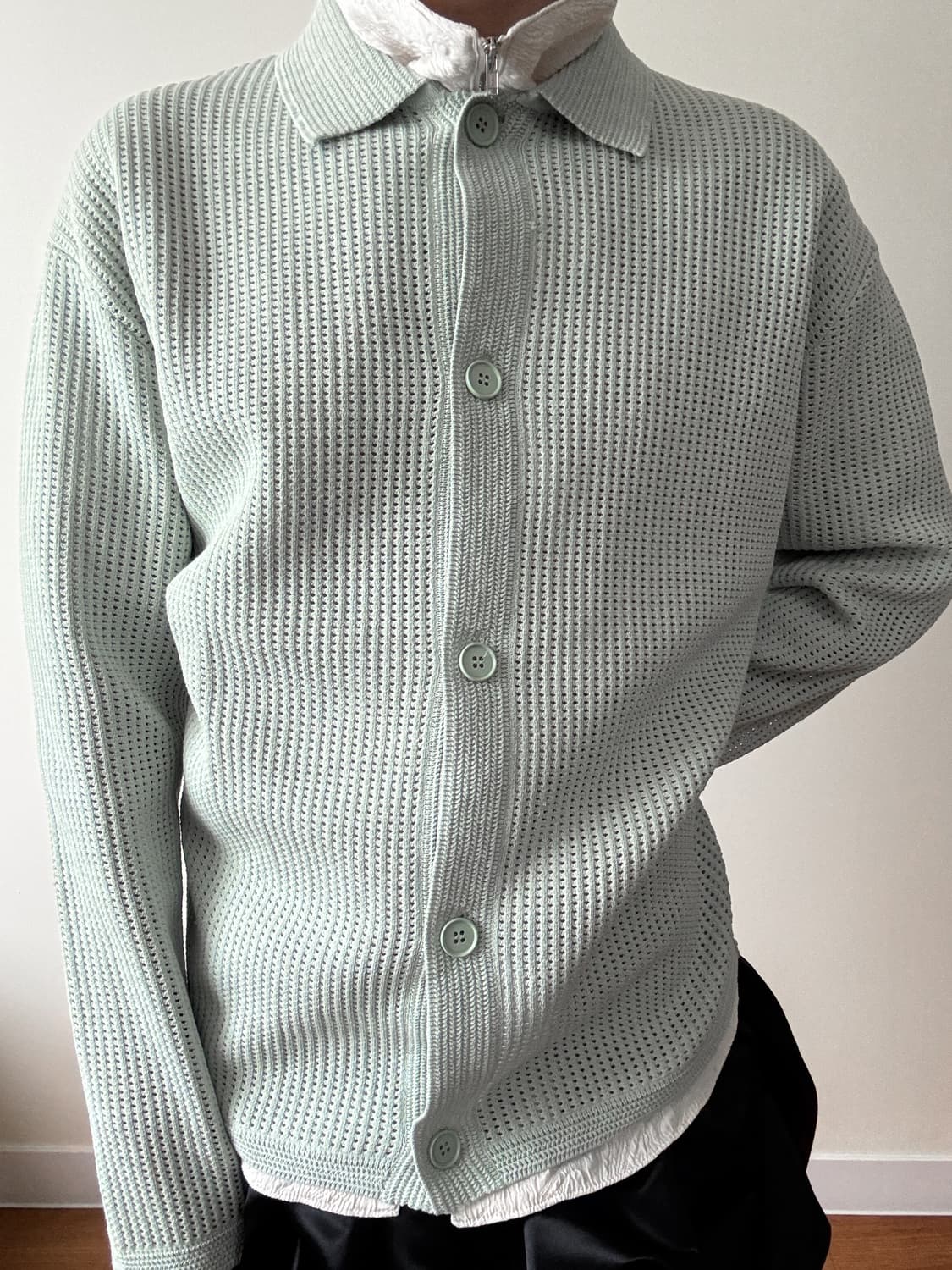 시스템옴므 오버핏 크로셰 니트 가디건 상품이미지5