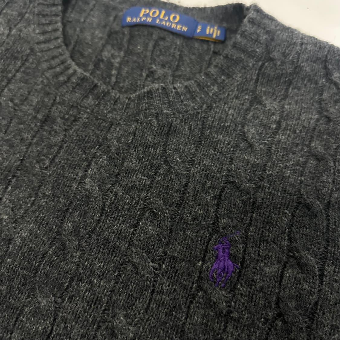 우먼S-M 폴로랄프로렌 챠콜 기본로고 꽈베기울니트 상품이미지2