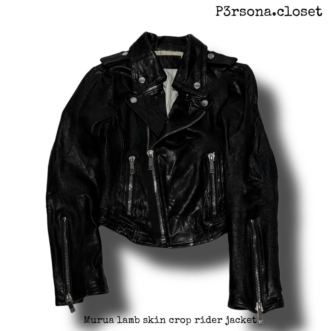 Murua lamb skin crop rider jacket 상품이미지1