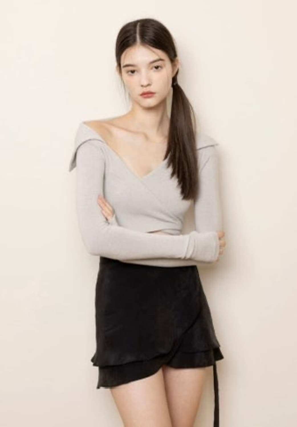 낫유어로즈 제니 랩 티셔츠 그레이 상품이미지2