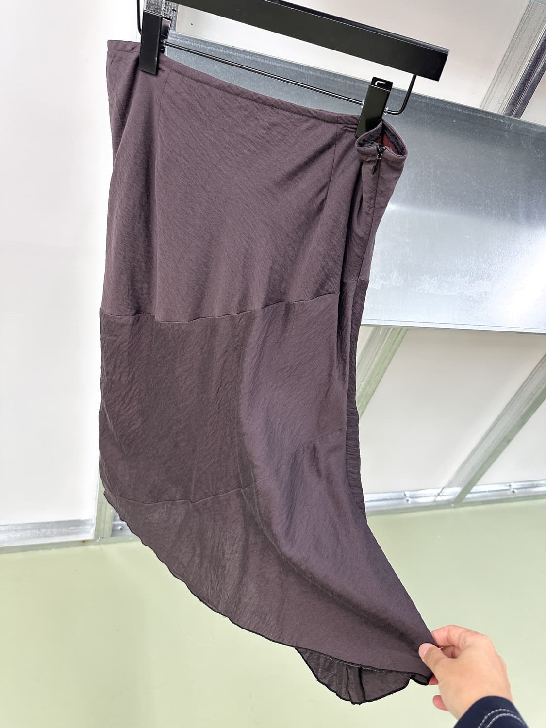 purple brown unbalanced midi skirt 상품이미지4