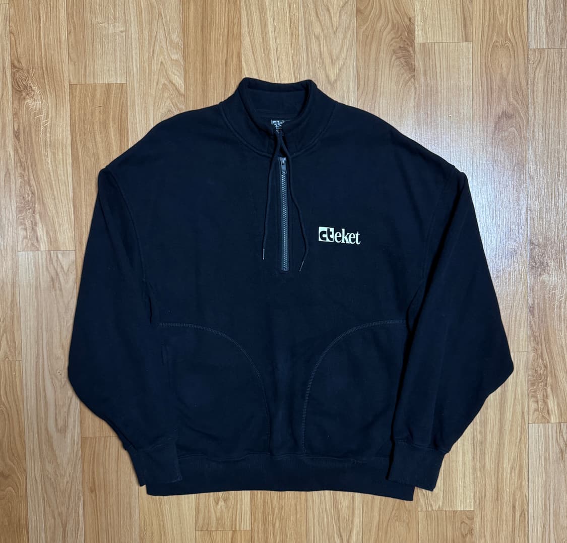 [M] 테켓 하프집업 스웨트셔츠 블랙 상품이미지2