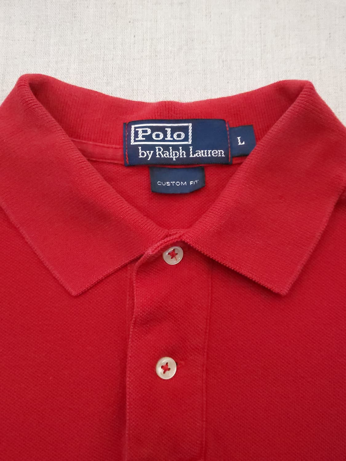 폴로 랄프로렌 레드 반팔 카라티 L 상품이미지3