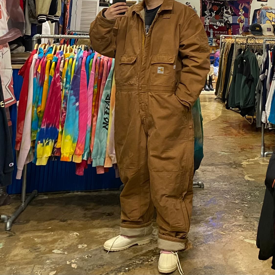 00s USA 칼하트 워크 패딩 점프슈트 상품이미지2