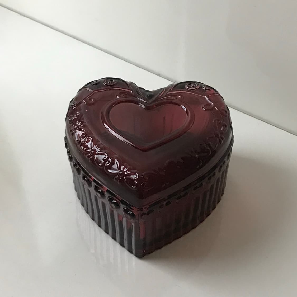 하트 유리 보석함 보관함 빈티지 상품이미지1