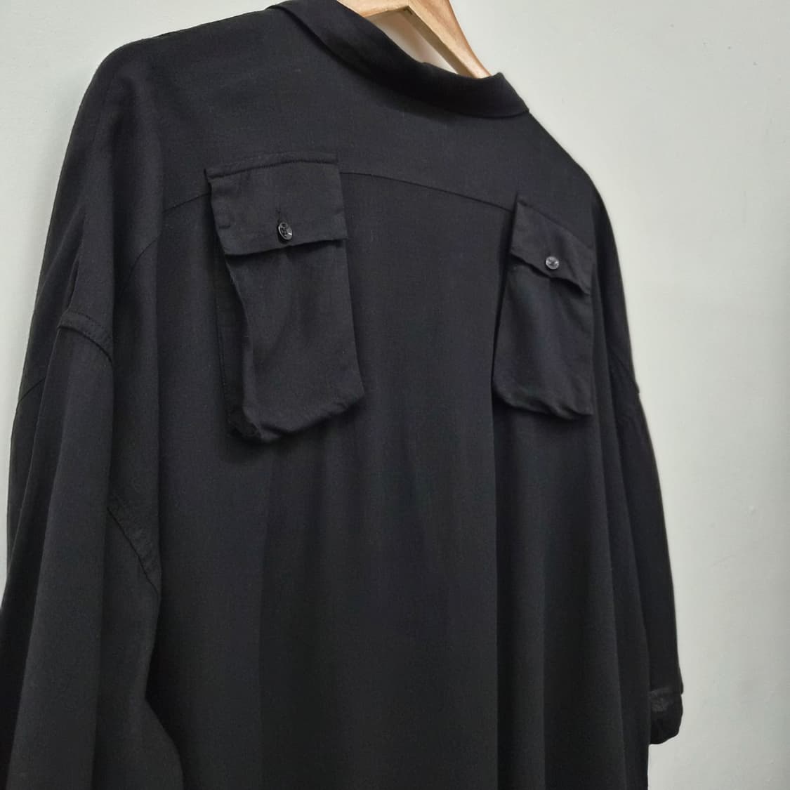 캐피탈 포켓 반팔 셔츠 블랙 남성 L 상품이미지5