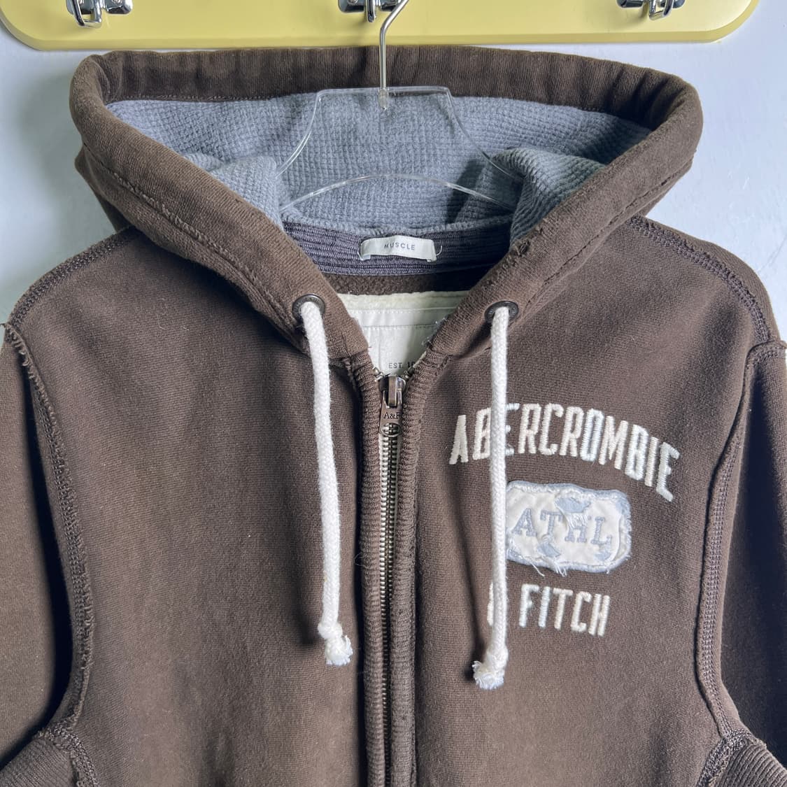 아베크롬비 빈티지 아플리케 로고 후드집업 L 상품이미지4