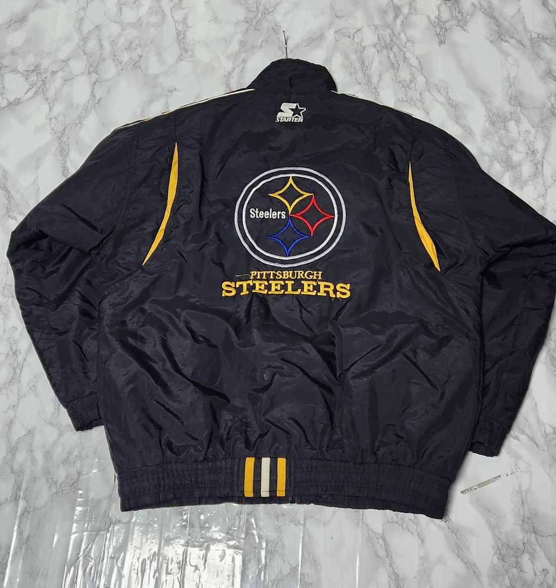 90s 스타터 NFL 피츠버그 스틸러트 바시티 바람막이 점퍼 자켓 상품이미지2