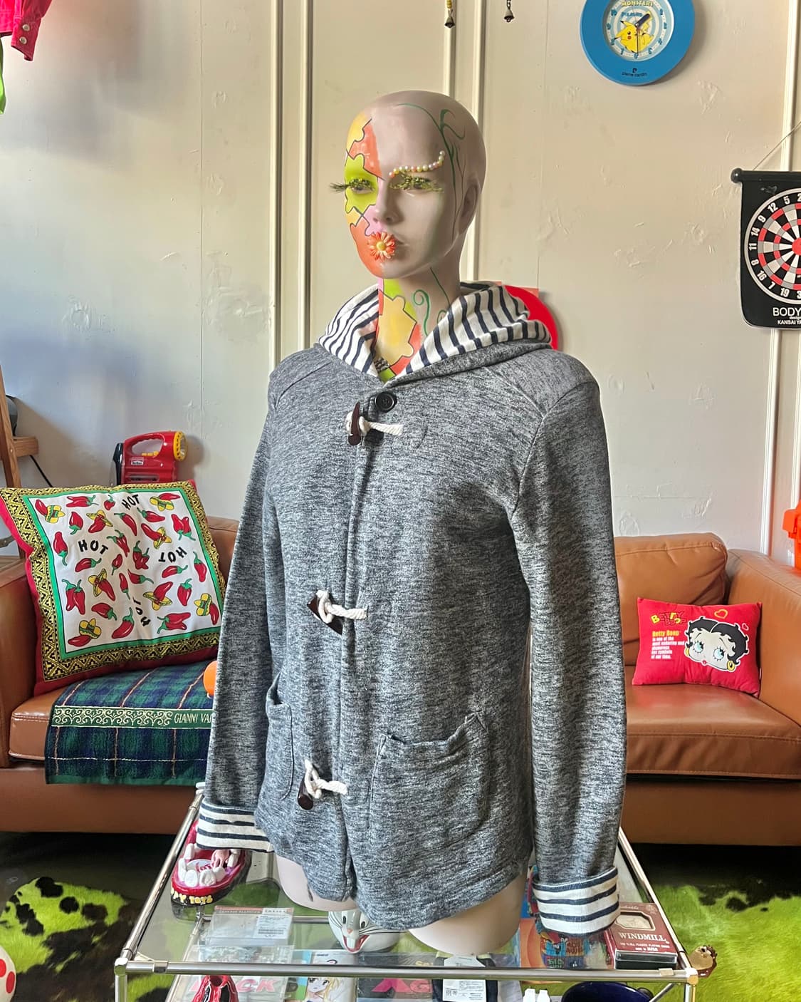 Old BEAMS Stripe Trim Duffle Hood Jacket 상품이미지2