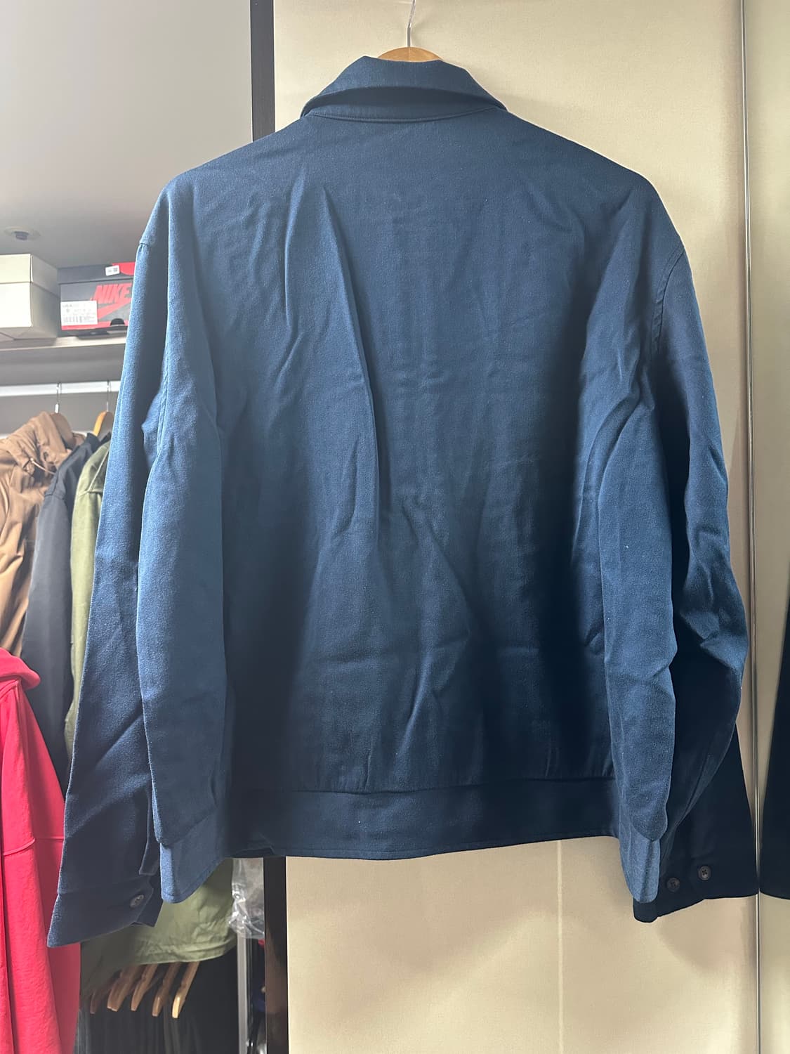 [2] 26SS 아프레쎄 워시드 실크 레이온 개버딘 자켓 네이비 상품이미지5