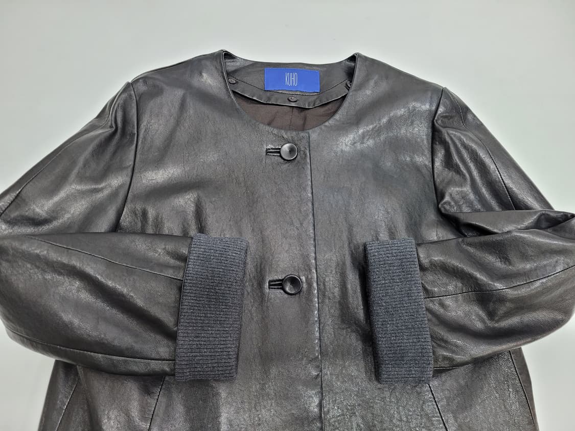 KUHO 구호 양가죽 롱자켓 레더 코트 / 여 85-94-160 
 상품이미지3