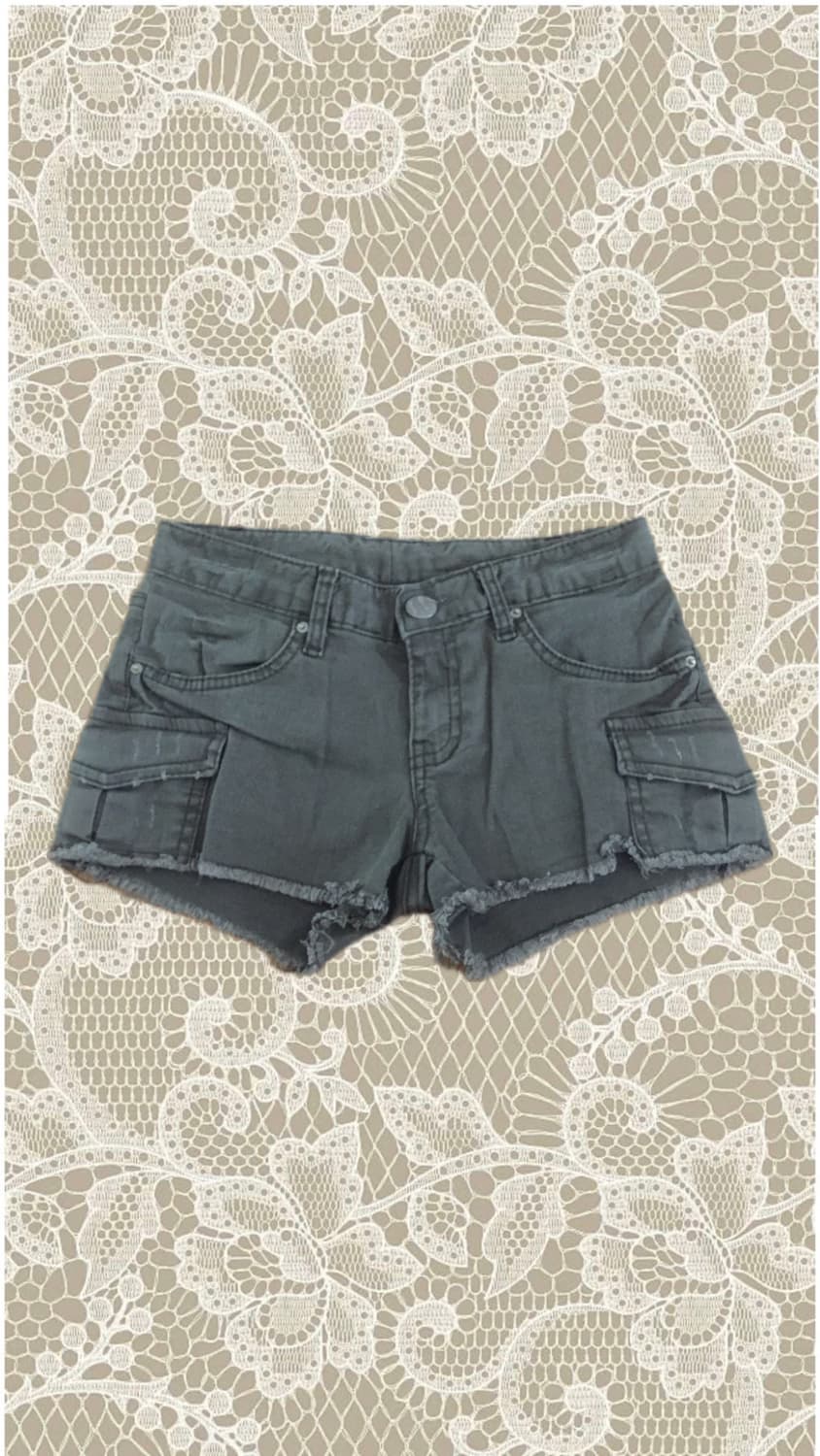 그런지 펑크 와투케 데미지 카고 포켓 숏팬츠 상품이미지1