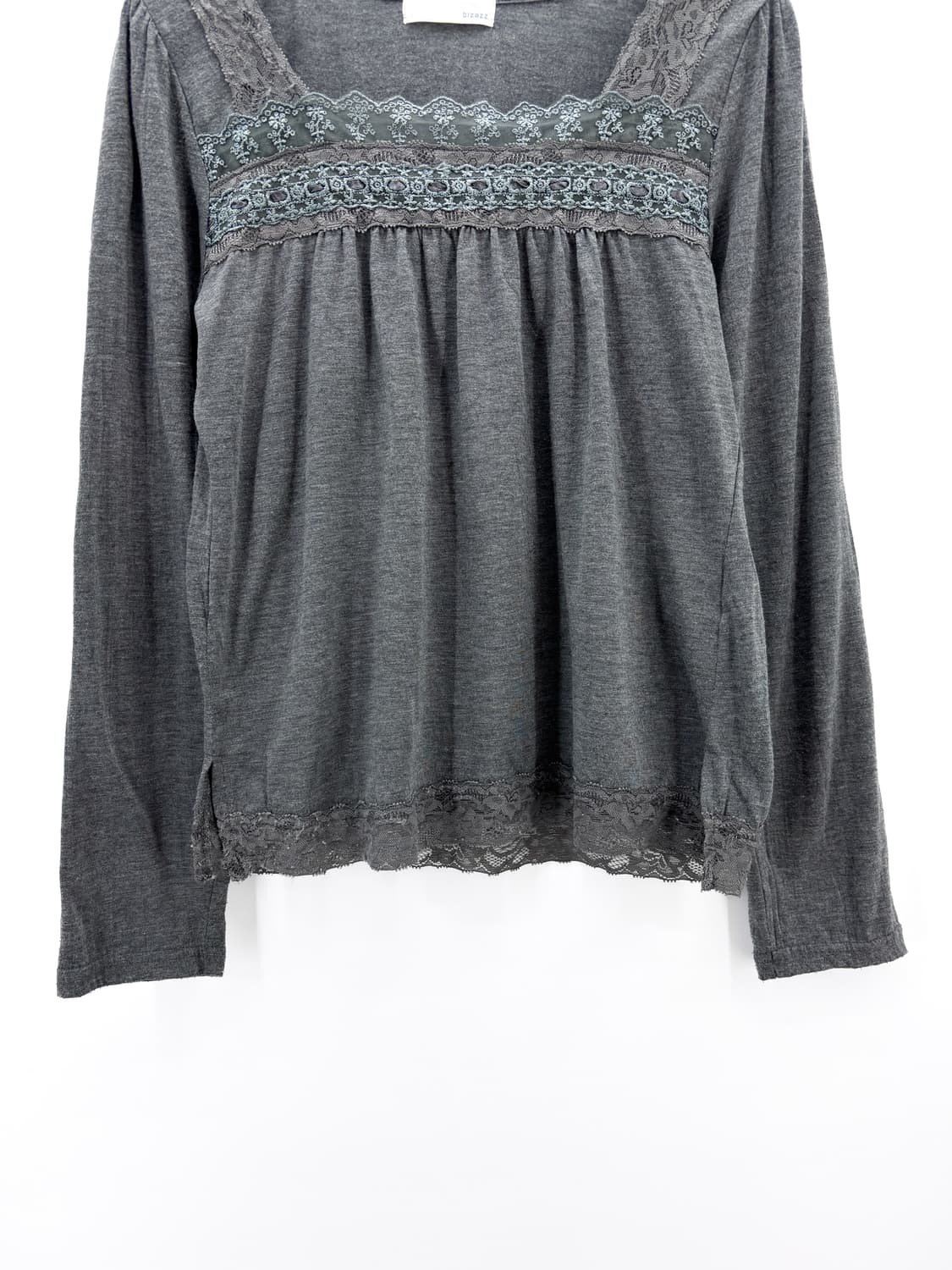 빈티지 레이스 스퀘어넥 긴팔티셔츠 상품이미지3