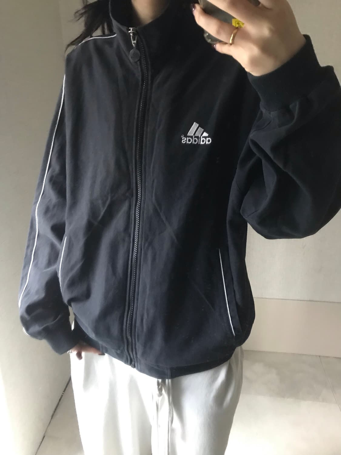 아디다스 90s 블랙 면집업 상품이미지5