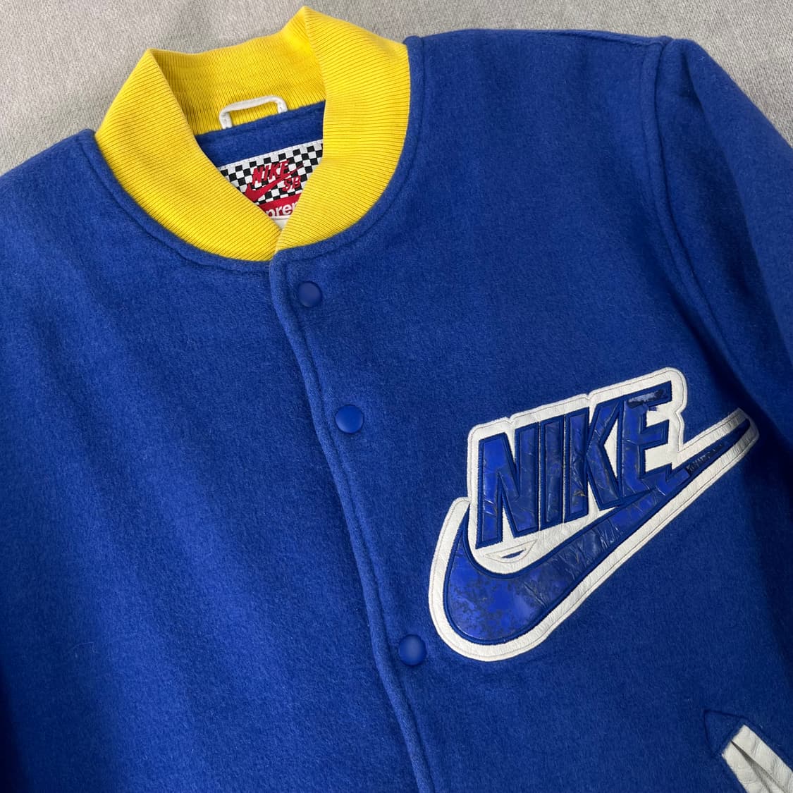 100 나이키 X 슈프림 스타장 슈나장 블루 2007 바시티 자켓 상품이미지3