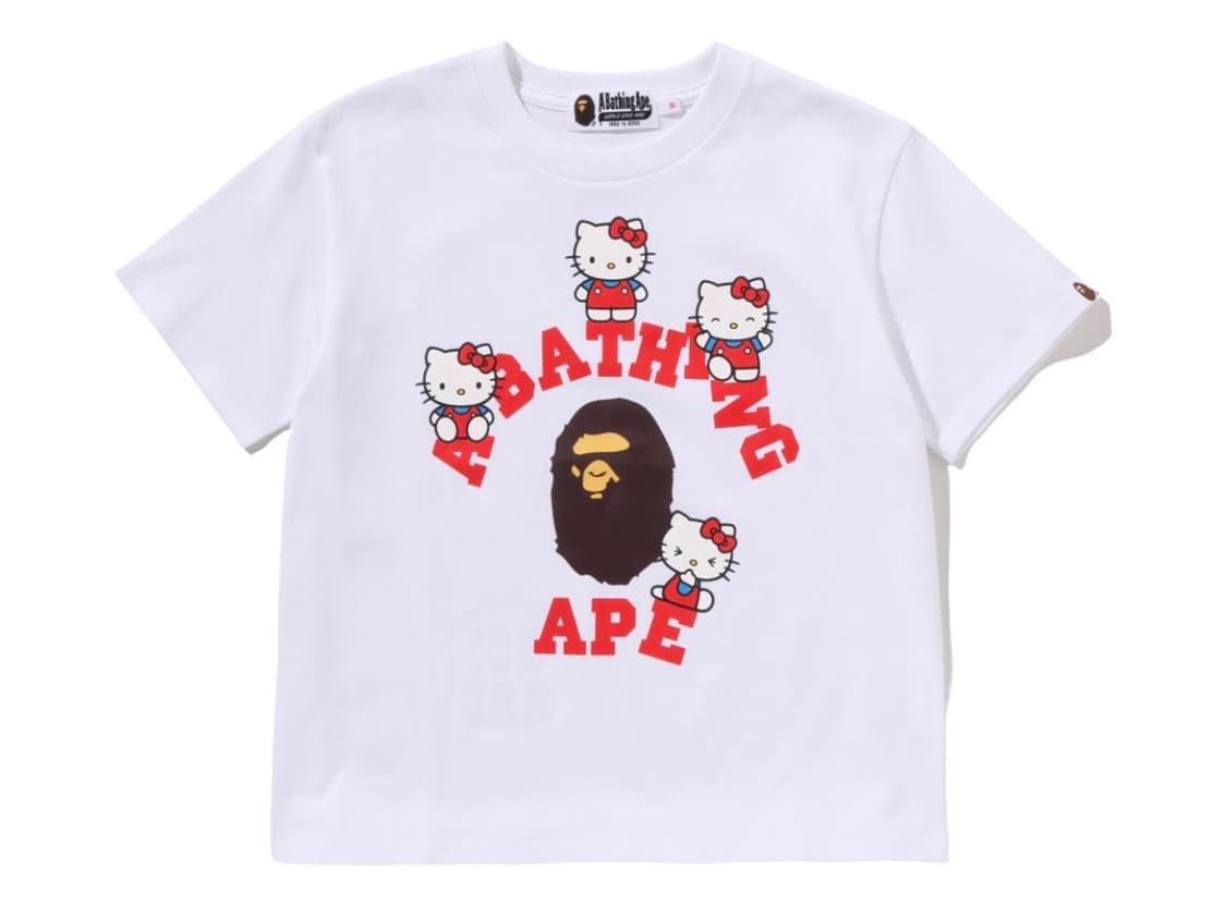 베이프 x 헬로키티 반팔 티셔츠 화이트 상품이미지1