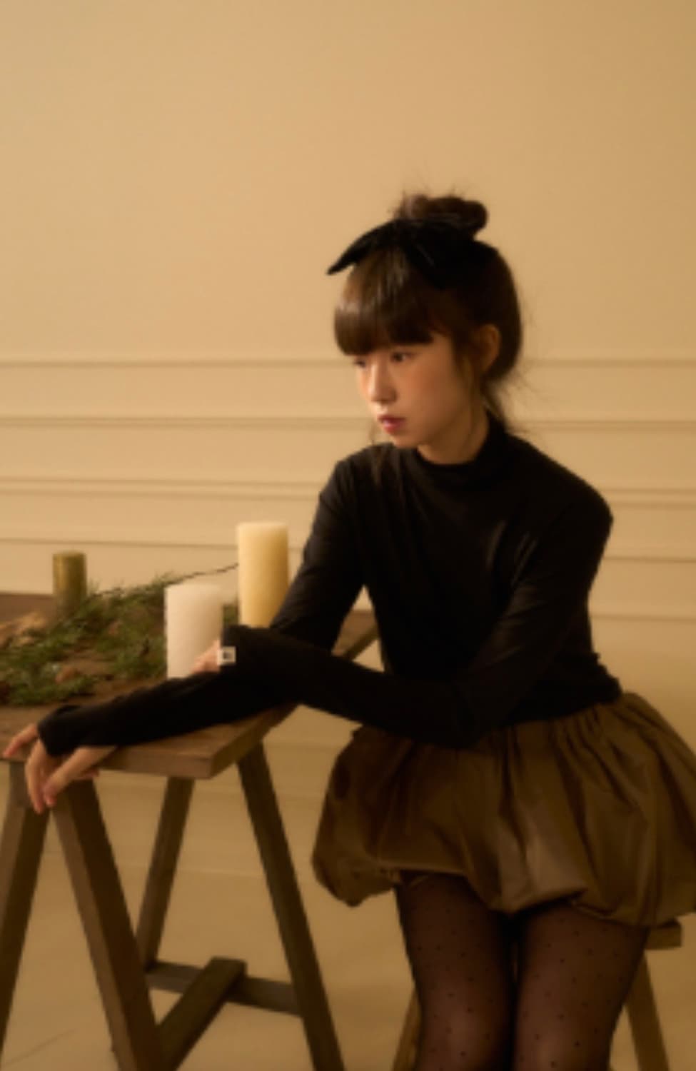 새상품 PUMPKIN VOLUME SKIRT-BROWN 헤 상품이미지4