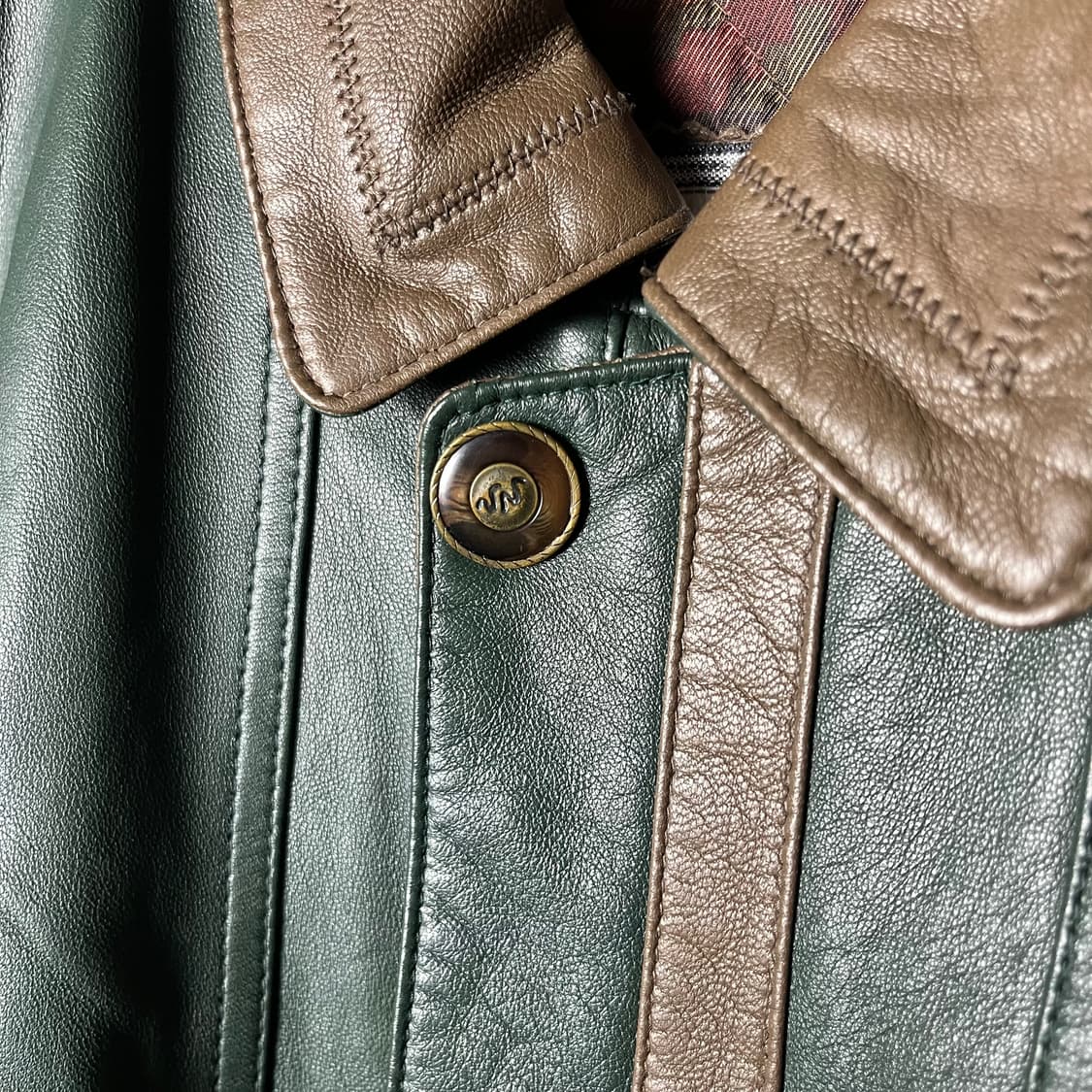 [Via Nuova Pelle] 램스킨 패치워크 레더자켓 상품이미지4