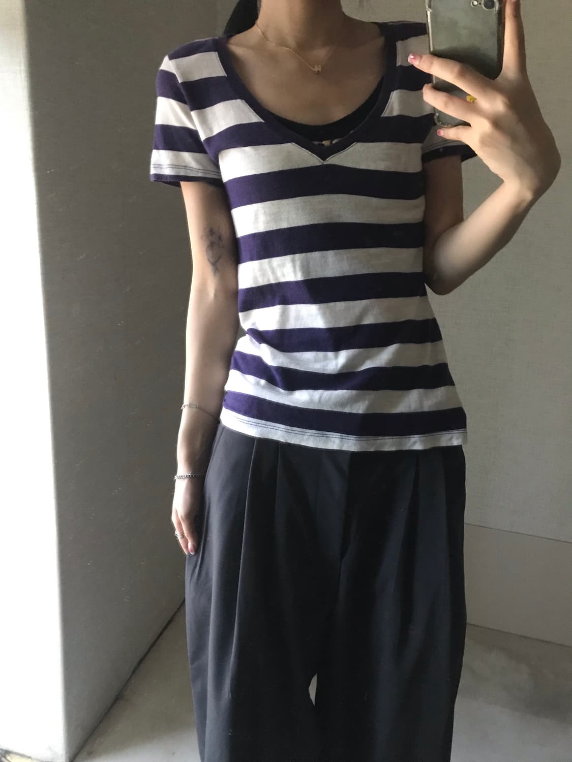 나이키 스트라이프 딱붙핏 반팔티셔츠 상품이미지3