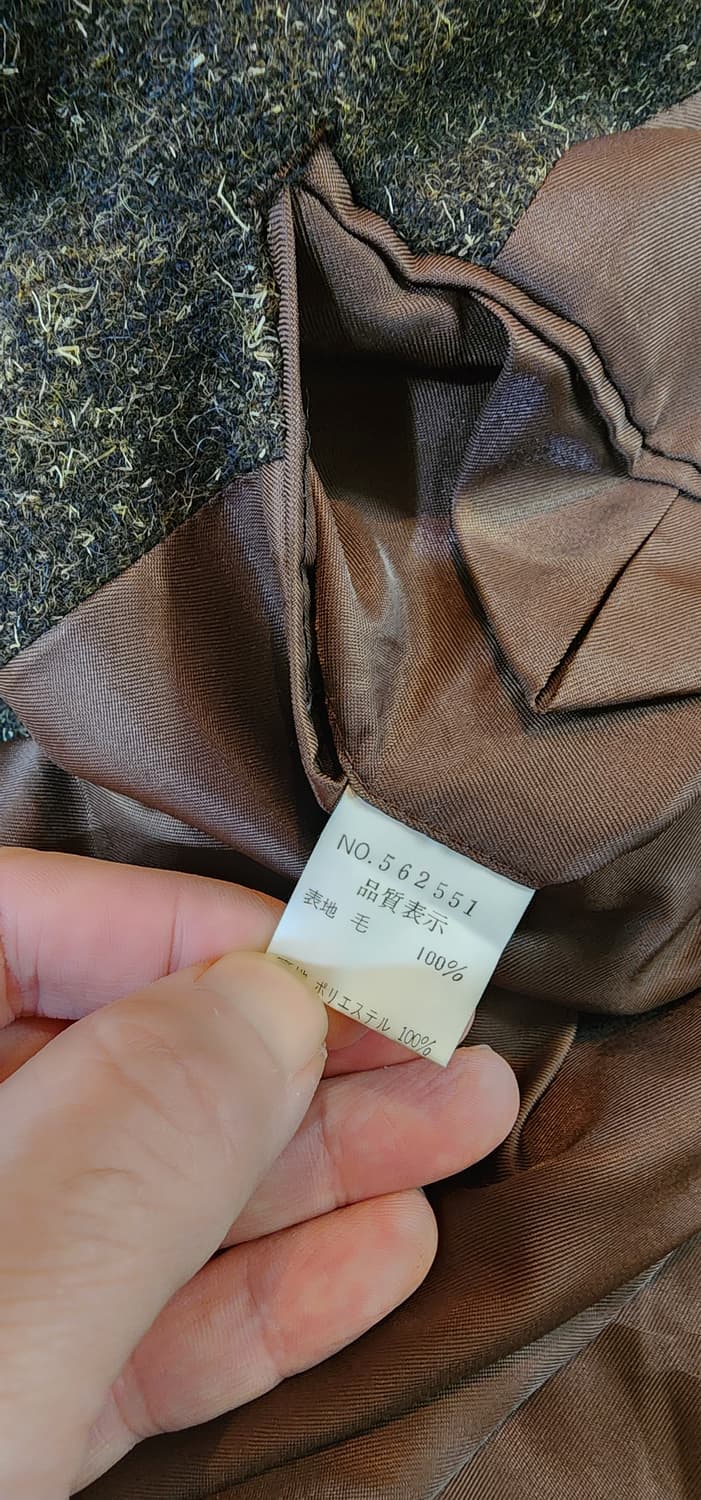 카키브라운 트위드 모직자켓 XL 상품이미지8