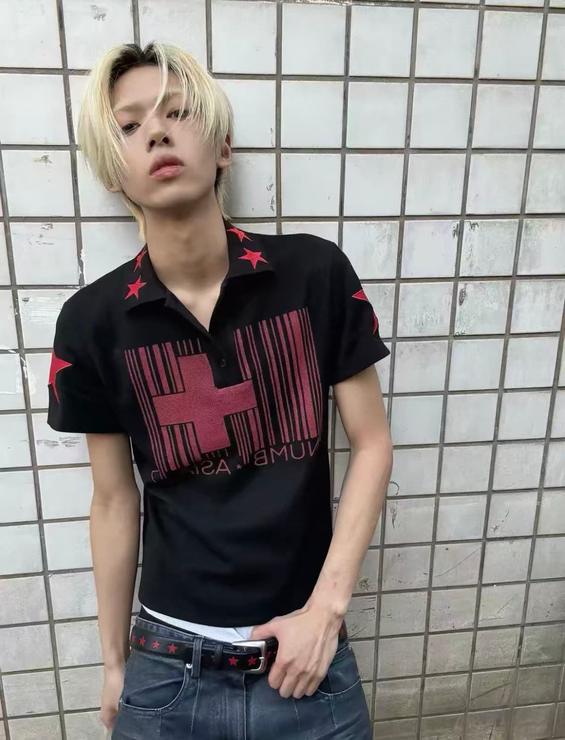 Cross Stripe Star Polo Tee 상품이미지1