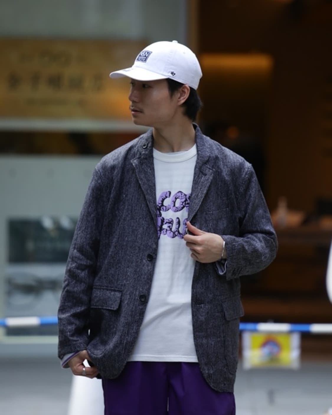 엔지니어드 가먼츠 앤도버 블랙 리넨 스트라이프 자켓 상품이미지3