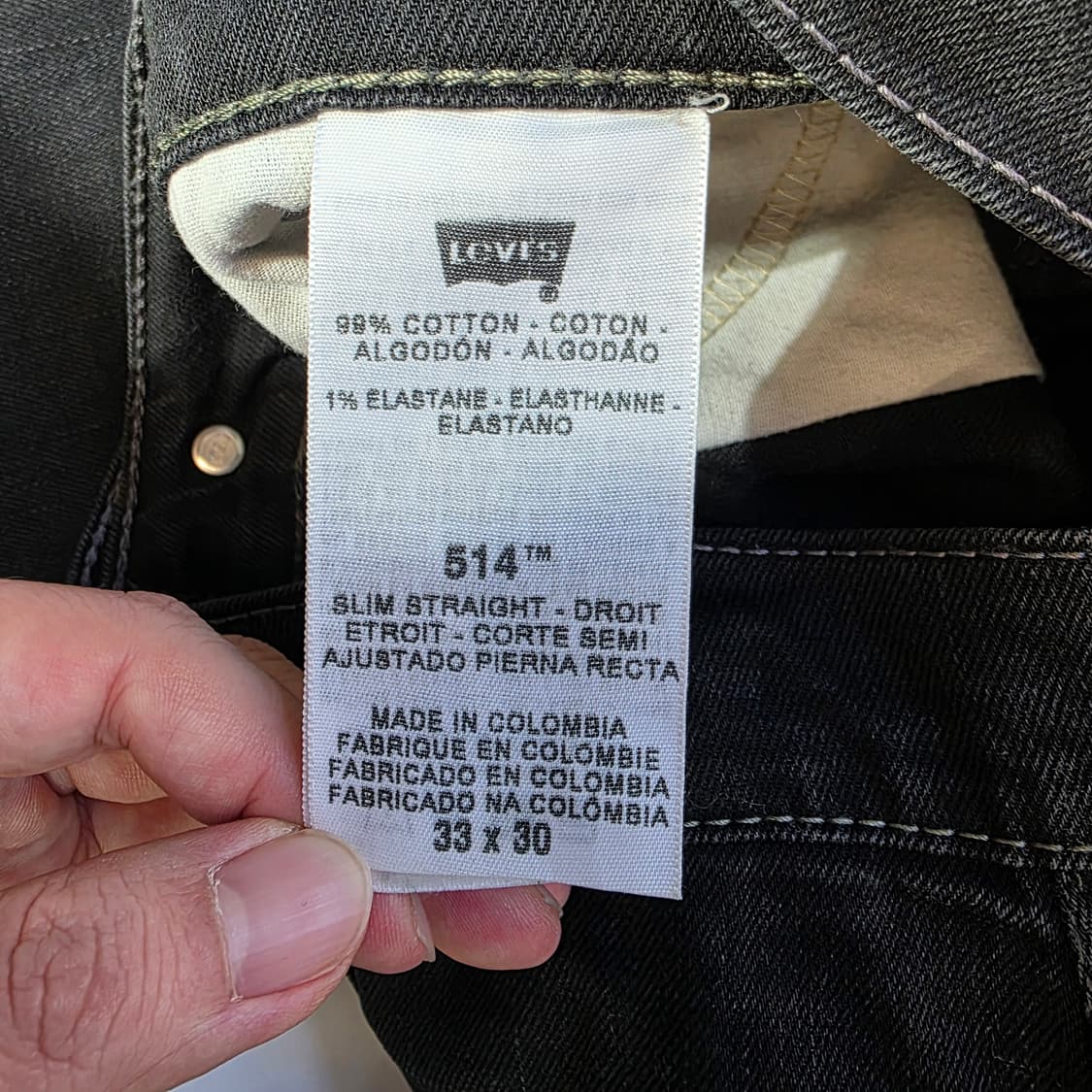 [W33L30]리바이스 514 블랙 데님 팬츠 상품이미지4