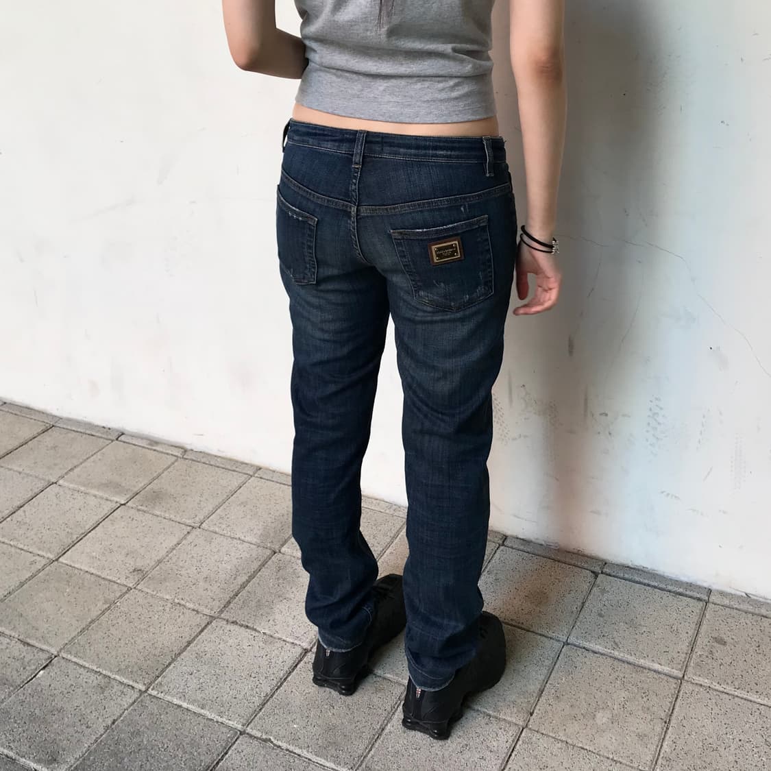 돌체앤가바나 빈티지 메탈 로고 실버플레이트 데님 상품이미지2