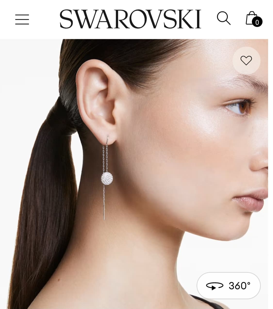 새제품)스와로브스키 양면 드롭 귀걸이 정품 상품이미지1