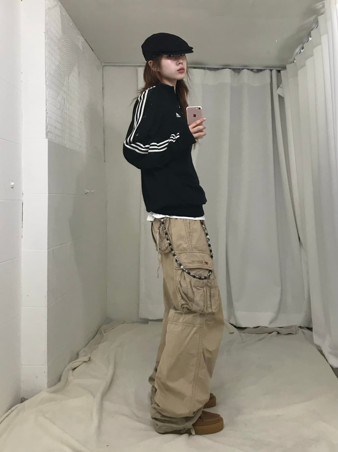 아디다스 트랙 블랙 반집업 니트 상품이미지2