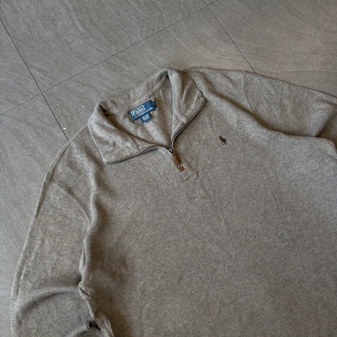 폴로 정품 그레이 반집업 니트 상품이미지2