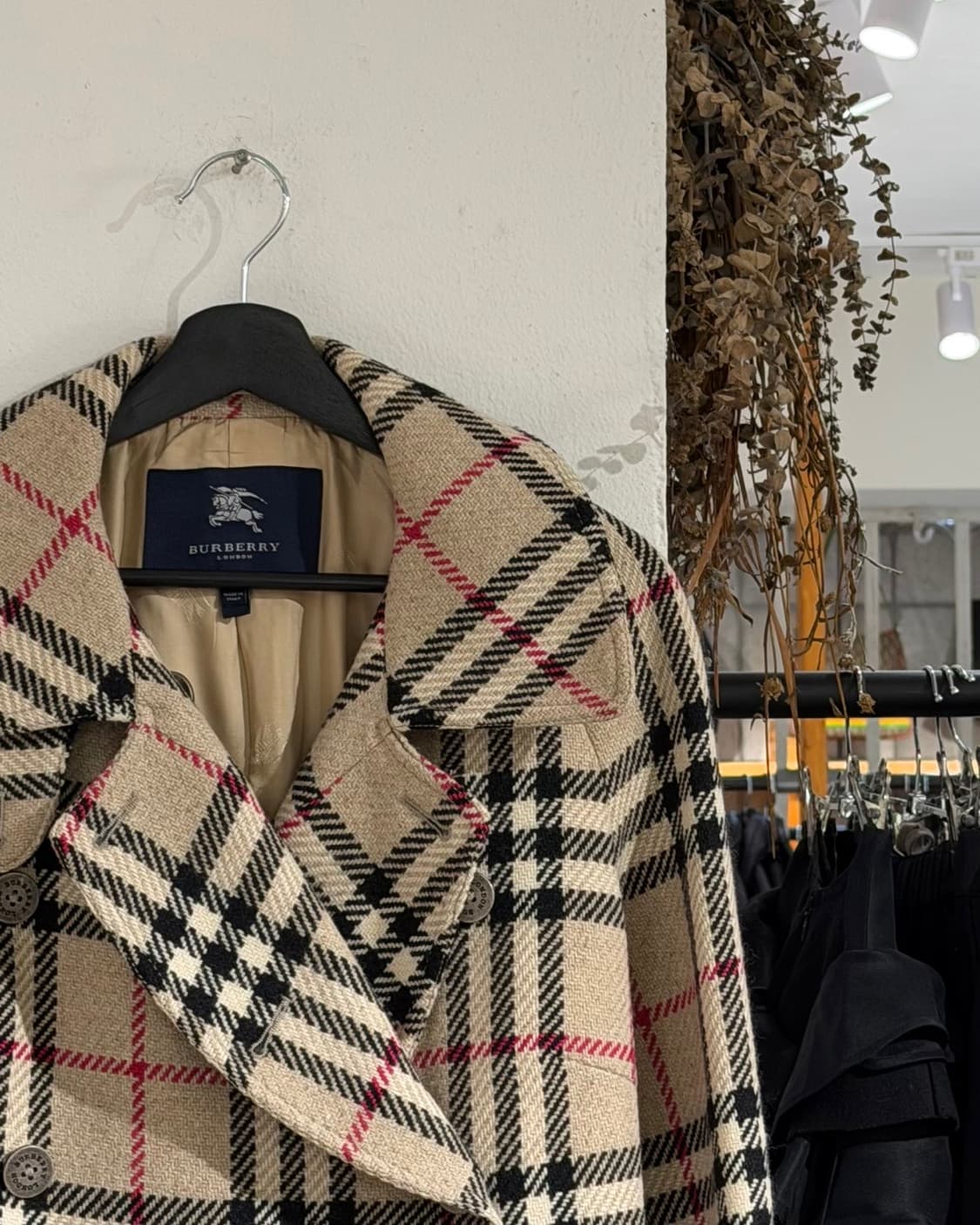 버버리 베이지 노바 체크 울 코트 상품이미지3