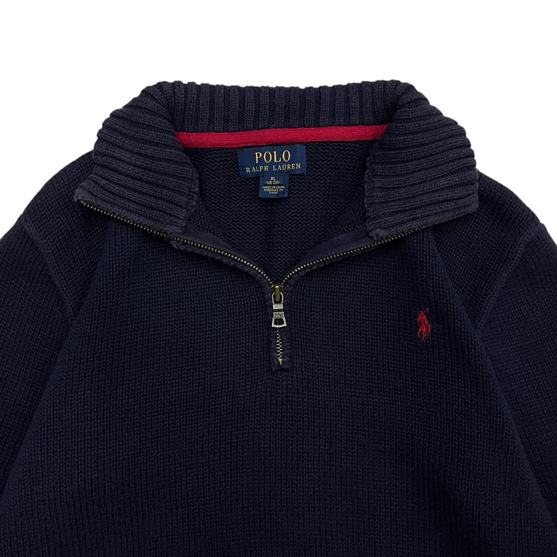 폴로 랄프로렌 레드포니 네이비 반집업 니트 XL 상품이미지4