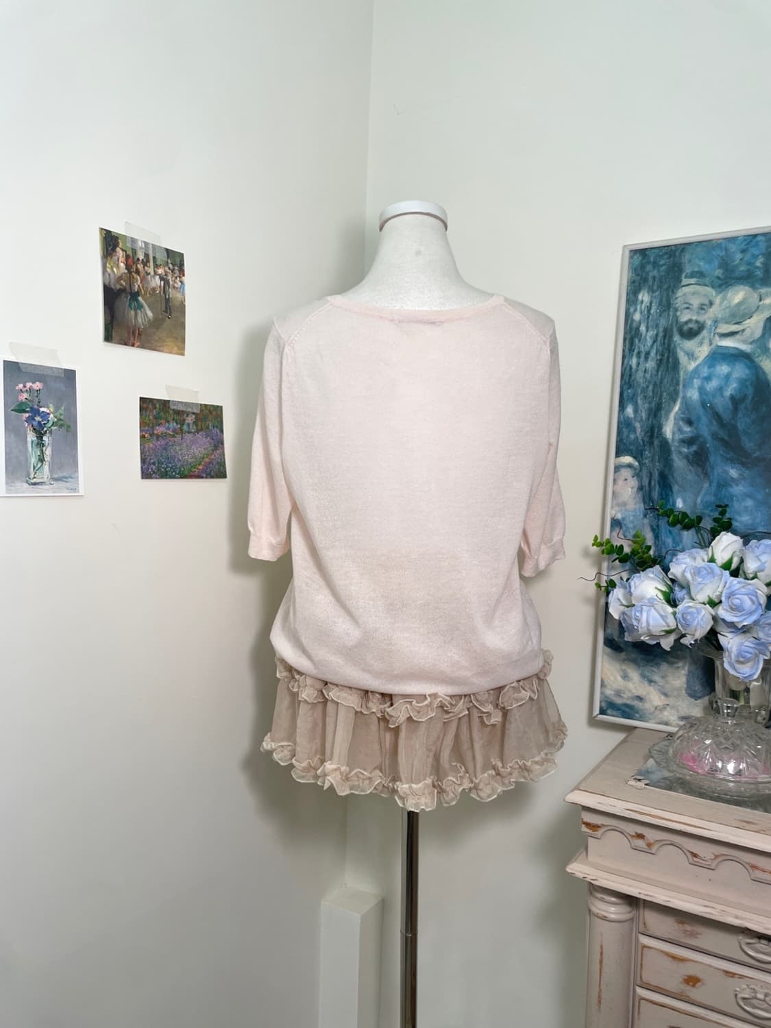 sheer pink half summer cardigan 상품이미지3