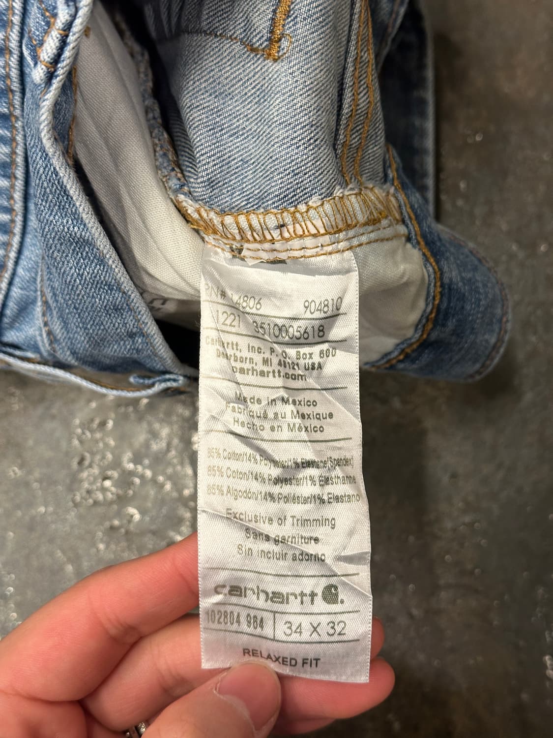 칼하트 러그드 플렉스 릴렉스드  핏 데님팬츠 34x32 상품이미지5